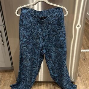 Johnny Was Navy Paisley Cropped Pants